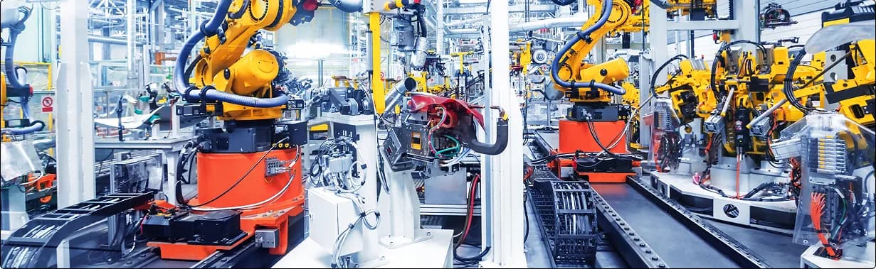 Warehouse of refurbished industrial robots